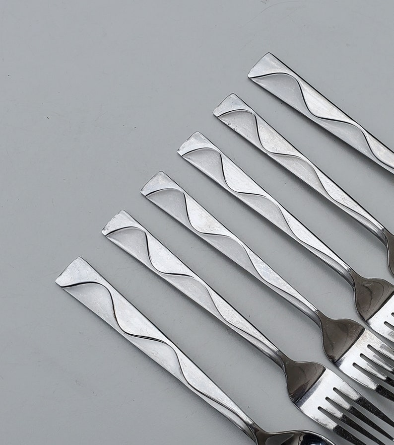 Jcpenney Stainless Flatware JAZZ Pattern Mixed Lot of 6 Pieces 4 Dinner