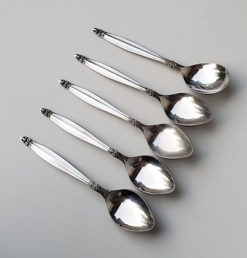 National Stainless Royal Kent Pattern Set of 5 Spoons Satin Finish With