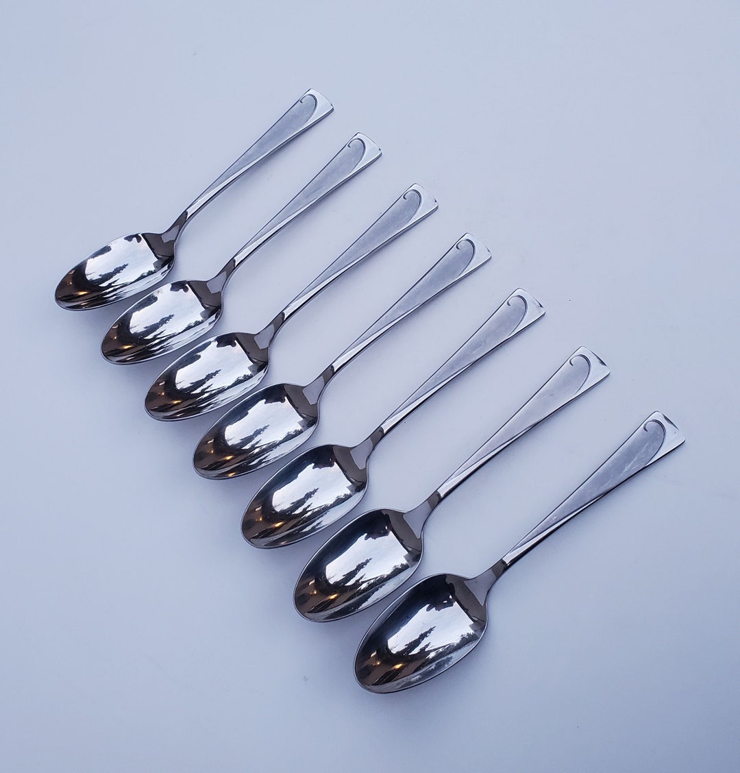 Oneida Script Flatware Pattern Set of 7 Soup Spoons 18/0 - Etsy