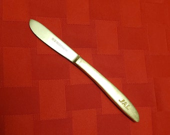 Vintage Japan Airlines Dinner Knife - Seki Hamono KK Stainless Steel Blade - EPNS Handle - JAL Logo - 5.75"