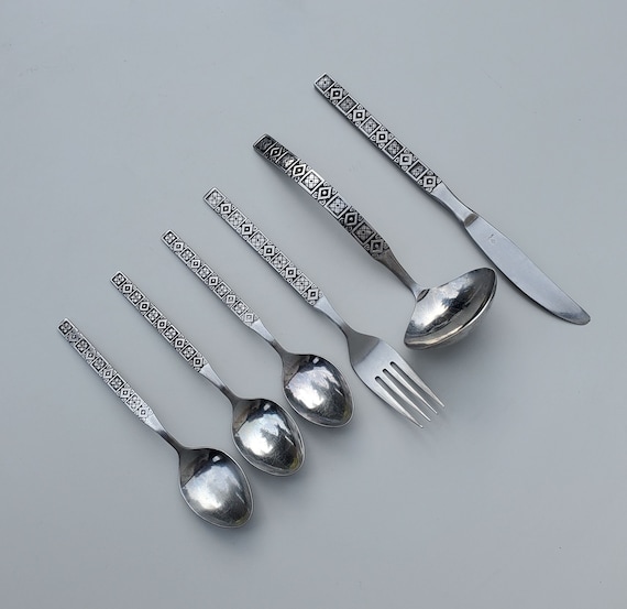 カトラリー+箸 stainless by oneida Oneida Northland Stainless Vegas Pattern - Mixed Lot of 6