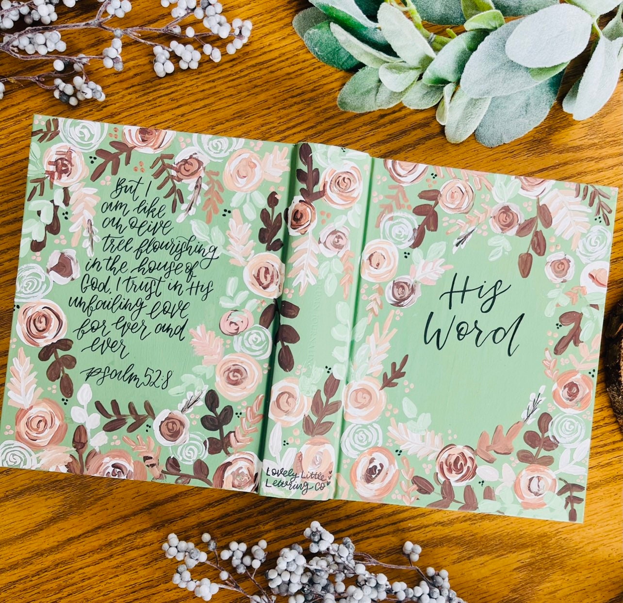 Custom Hand Painted Journaling Bible Etsy