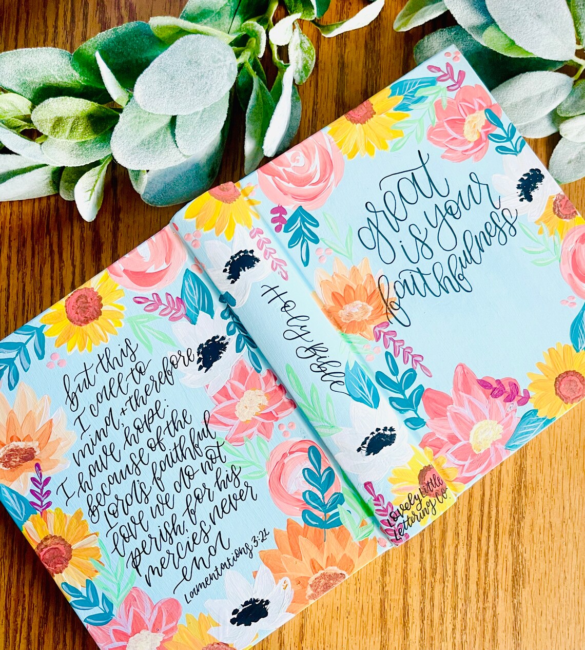 Custom Hand Painted Journaling Bible Etsy