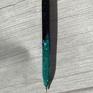 Stylo en résine idée cadeau noir turquoise