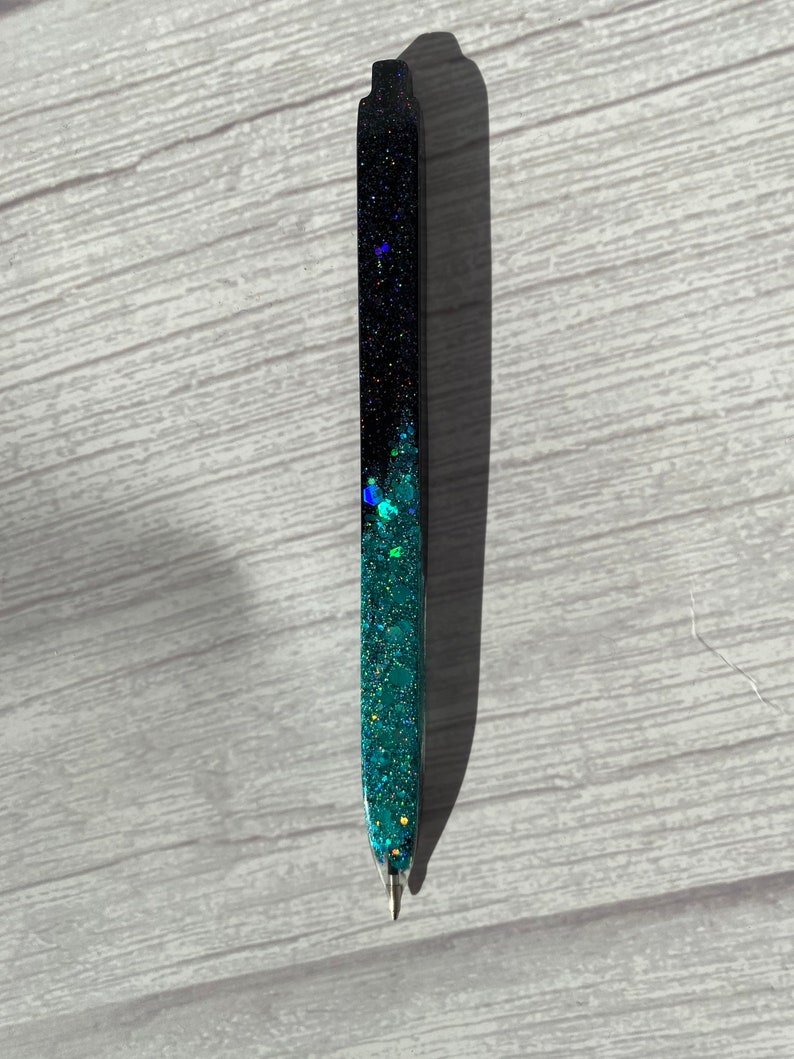 Stylo en résine idée cadeau noir turquoise