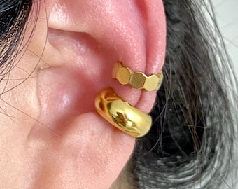 Helix ear cuff - gold stainless steel earring - PRICE PER PIECE - non pierced ear cuff - cartilage ring clip earring