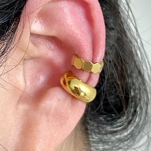 Helix ear cuff - gold stainless steel earring - PRICE PER PIECE - non pierced ear cuff - cartilage ring clip earring