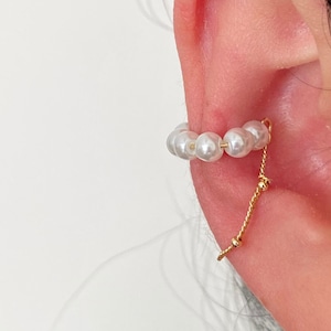 Minimalistischer Kettenohrring aus s925 Silber - PREIS PRO STÜCK - Perlenknorpelmanschette - Ohrring - Ohrmanschettenkette