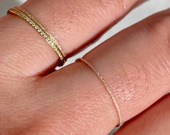 Very fine minimalist style rose gold stainless steel ring - stackable ring - articulation ring