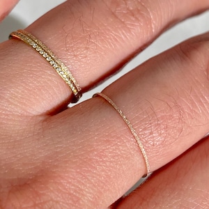 Very fine minimalist style rose gold stainless steel ring - stackable ring - articulation ring