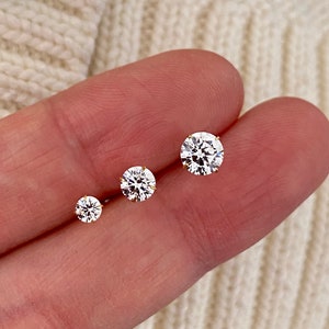 Minimalist 14k gold plated s925 solid silver ear stud - PRICE PER PIECE - gold zircon ear stud helix stud cartilage