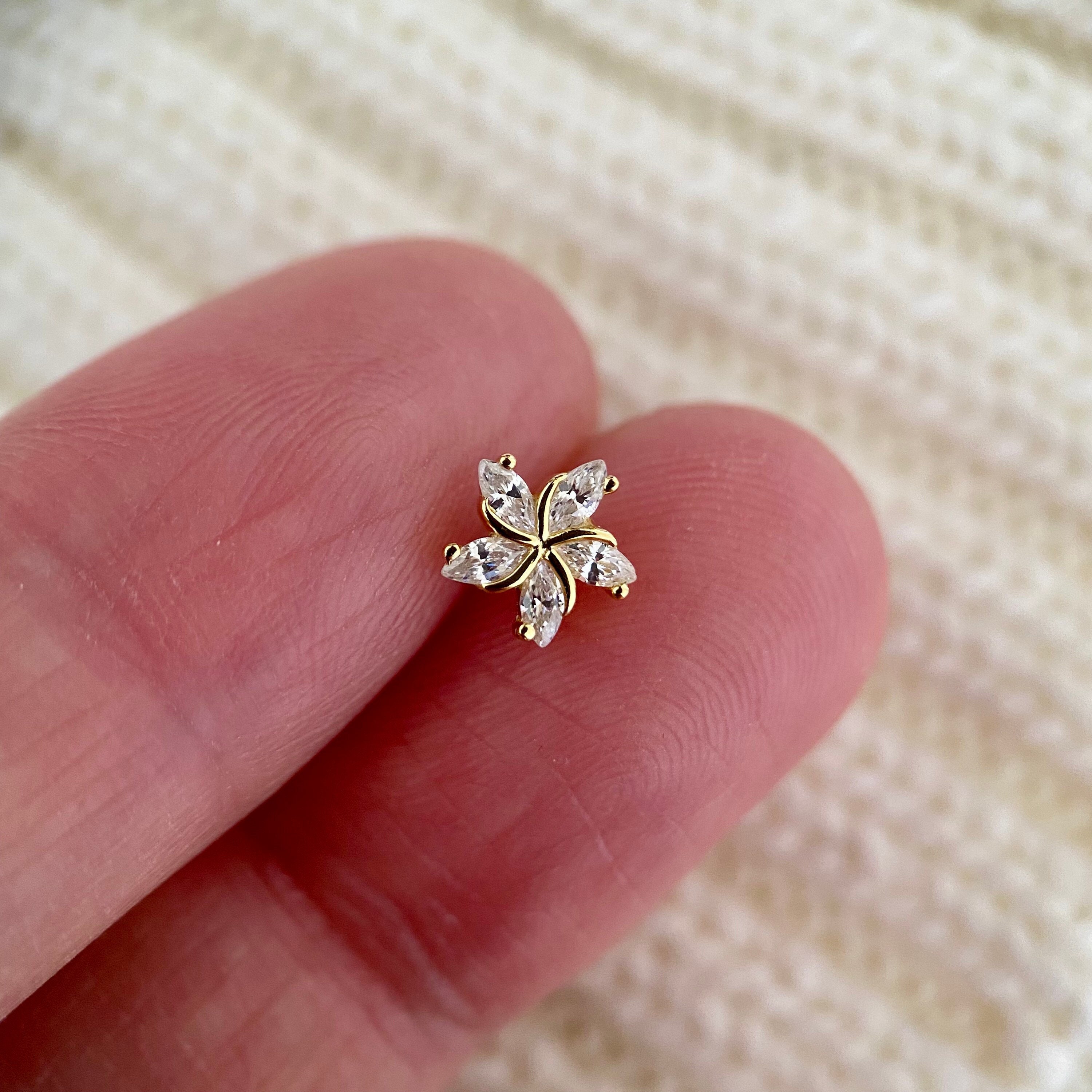 Solid S925 Silver Earring 14k Gold -PRICE PER PIECE- Mini