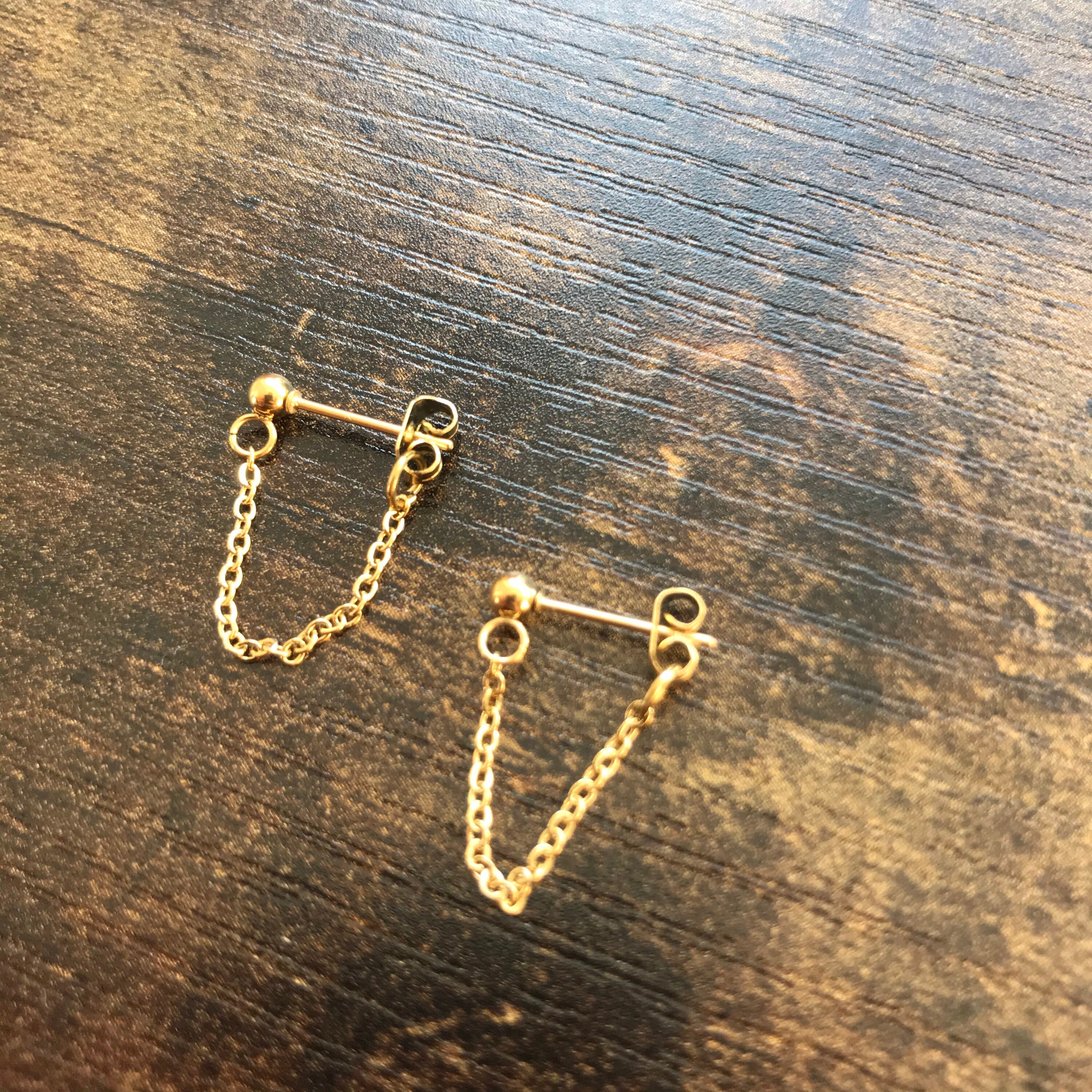 Boucles D'oreilles Puces Papillon - Zircon Blanc - Plaqué Or 5 Microns - Neuf Avec étiquettes
