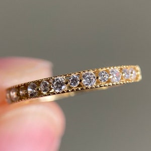 Fine solid silver s925 ring with 14k gold plating - minimalist multi-stone white zircon ring - gold engagement ring - women&#39;s gold ring