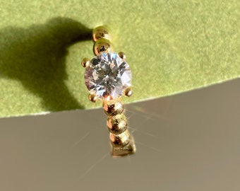 925 silver earring-ONE PIECE-gold ear cuff-cartilage piercing-gold ear huggie-silver cartilage huggie