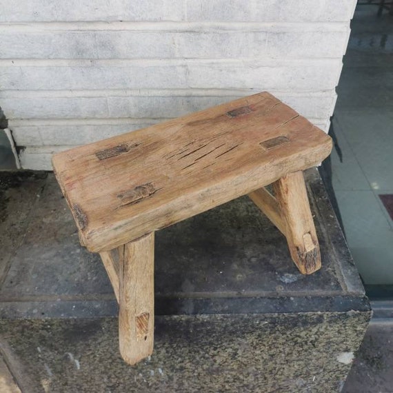 Chinese Old Antique Mini Wooden Stool Etsy UK