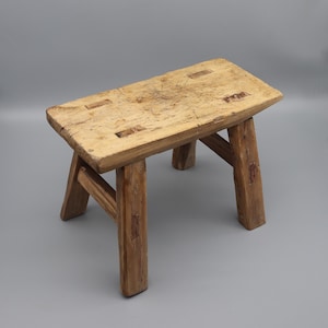 Chinese garden stool very old antique solid wood small wooden step stool kitchen stool
