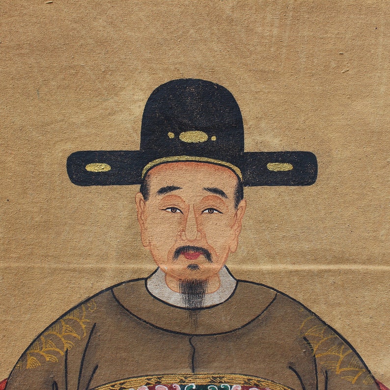 Chinese Ancestor Painting Chinese Wall Art on Canvas Fabric Etsy