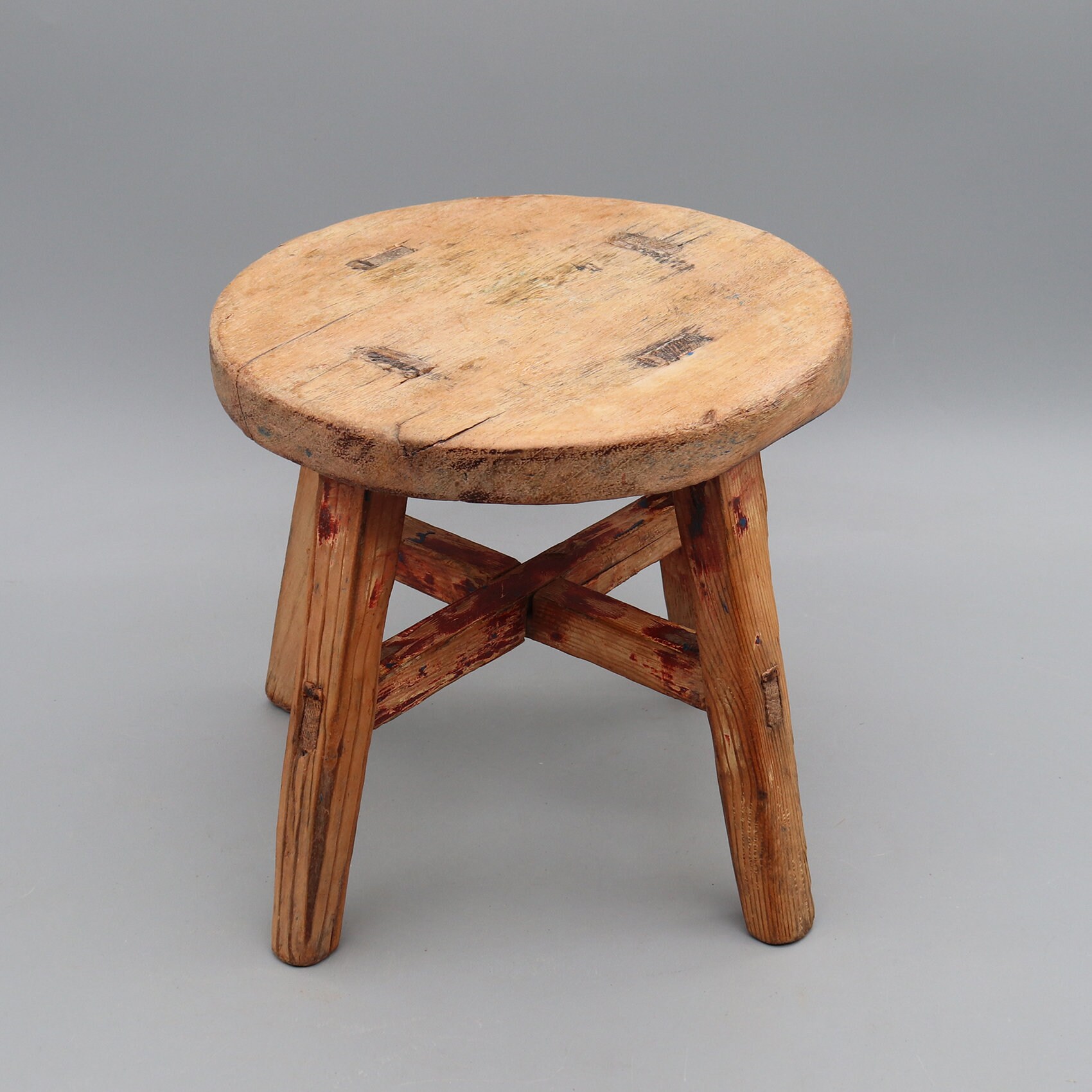 Chinese Garden Stool Antique Very Old Solid Wood Small Wooden - Etsy