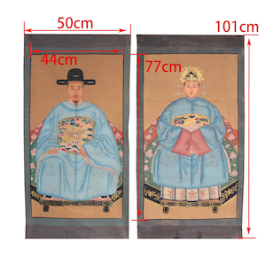 Pintura de antepasados chinos, arte mural chino sobre tela de lienzo para un regalo chino asiático único imagen 2