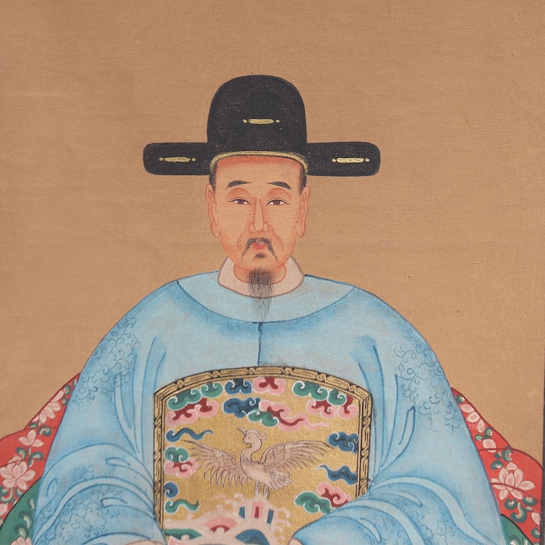 Pintura de antepasados chinos, arte mural chino sobre tela de lienzo para un regalo chino asiático único imagen 5