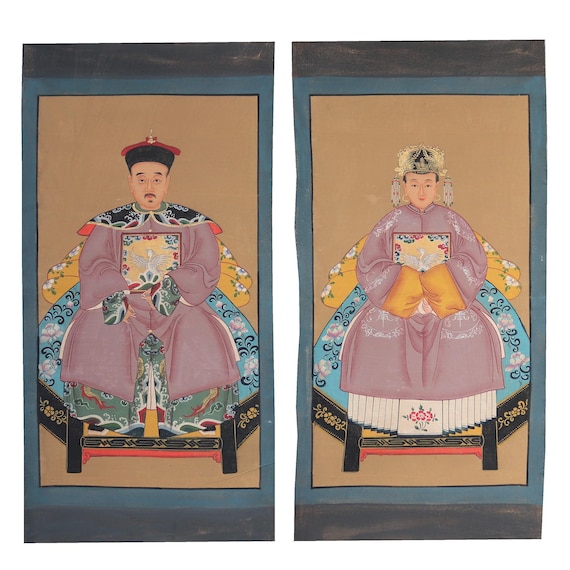 Chinese ancestor painting Chinese wall art on canvas fabric for unique Asian gift