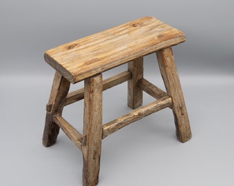 Chinese garden stool very old antique solid wood small wooden step stool kitchen stool