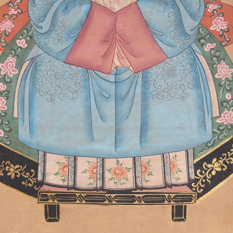 Pintura de antepasados chinos, arte mural chino sobre tela de lienzo para un regalo chino asiático único imagen 8