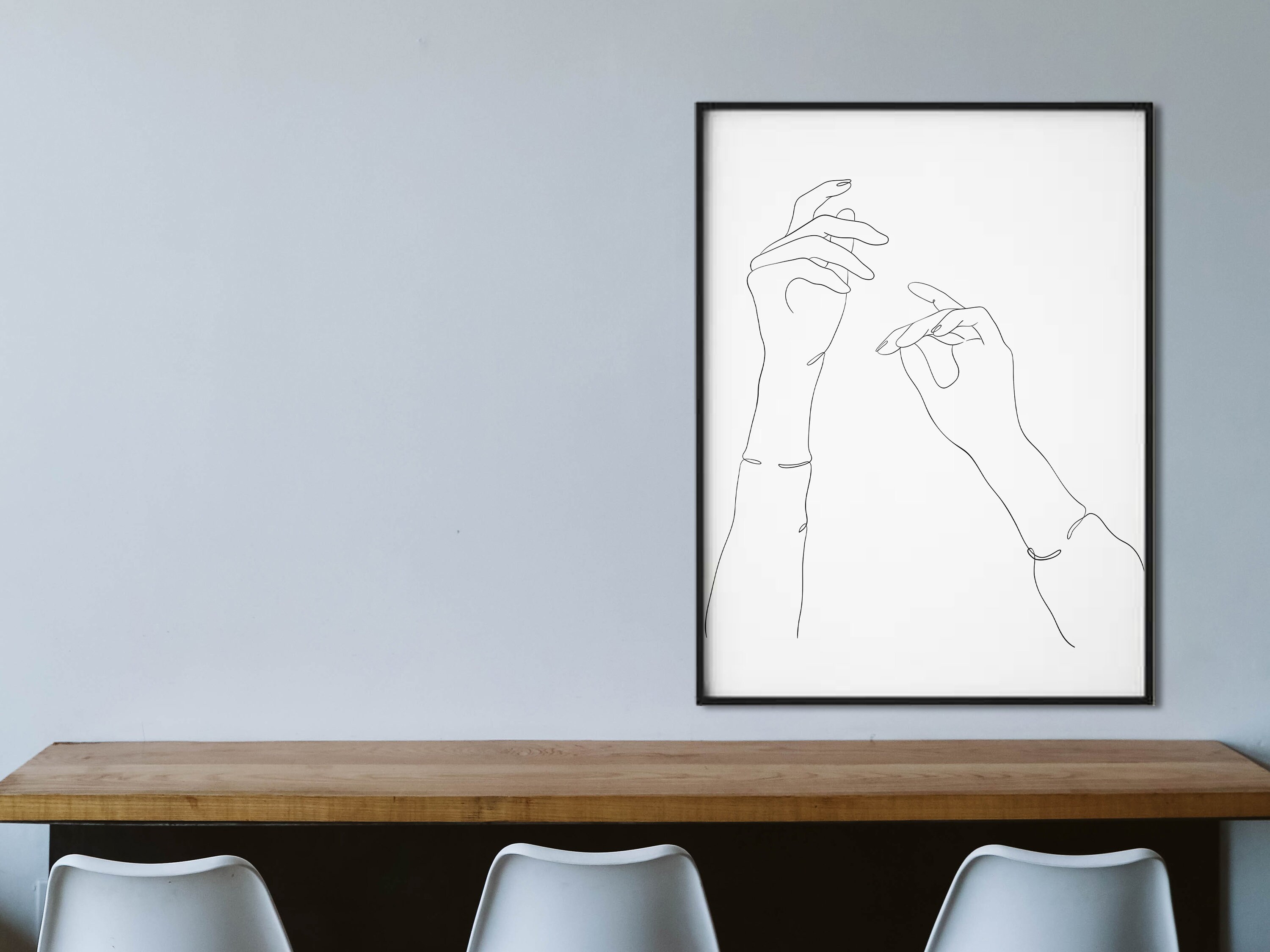 Hands Line Drawing PRINTABLE Hands Wall Art One Line Sketch | Etsy