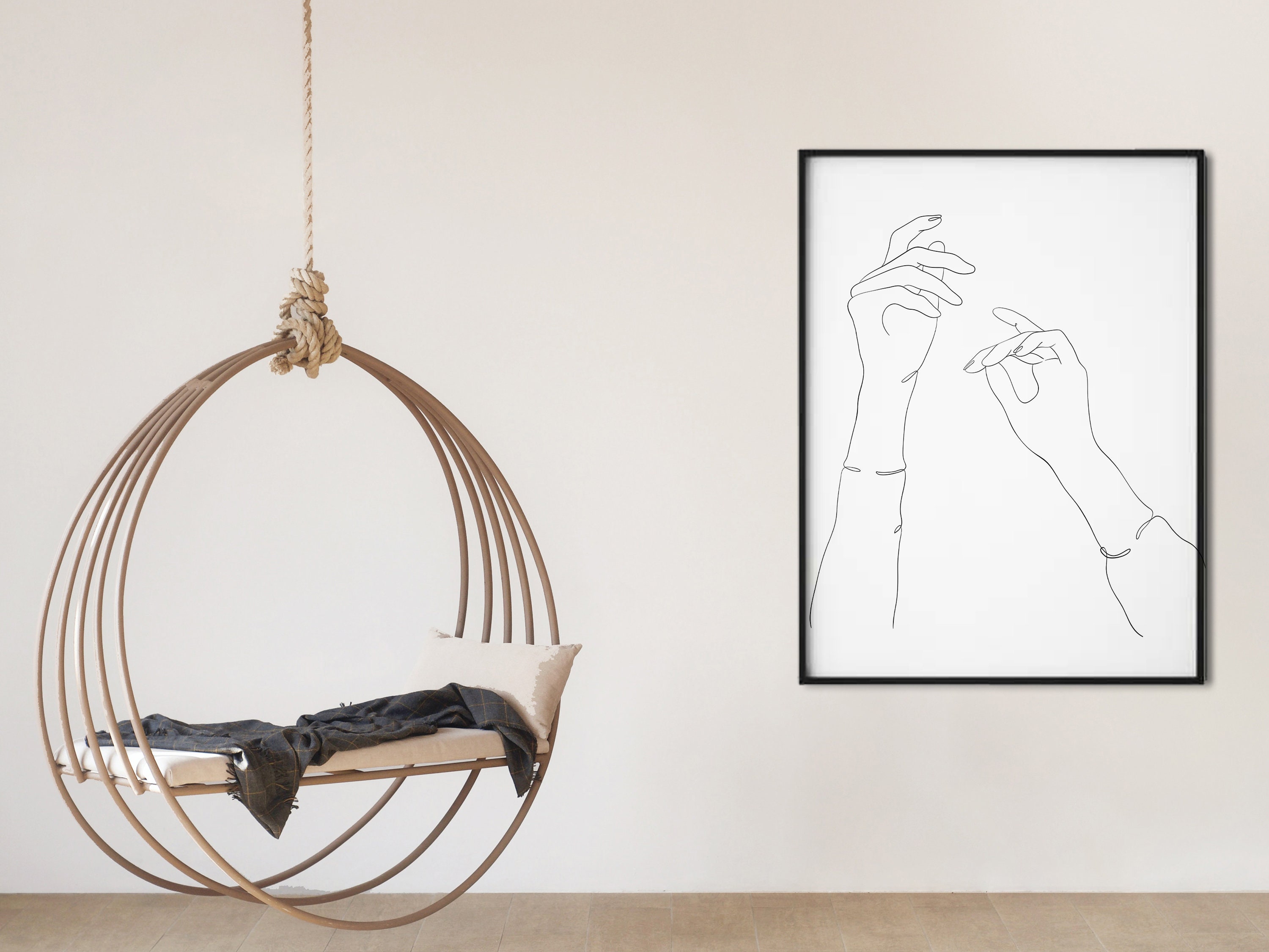 Hands Line Drawing PRINTABLE Hands Wall Art One Line Sketch | Etsy