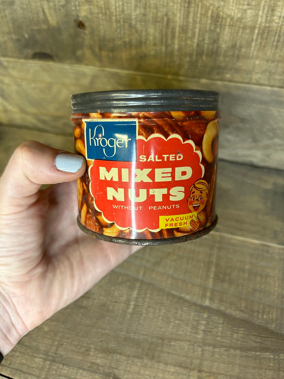 Vintage Kroger Mixed Nuts Tin Etsy