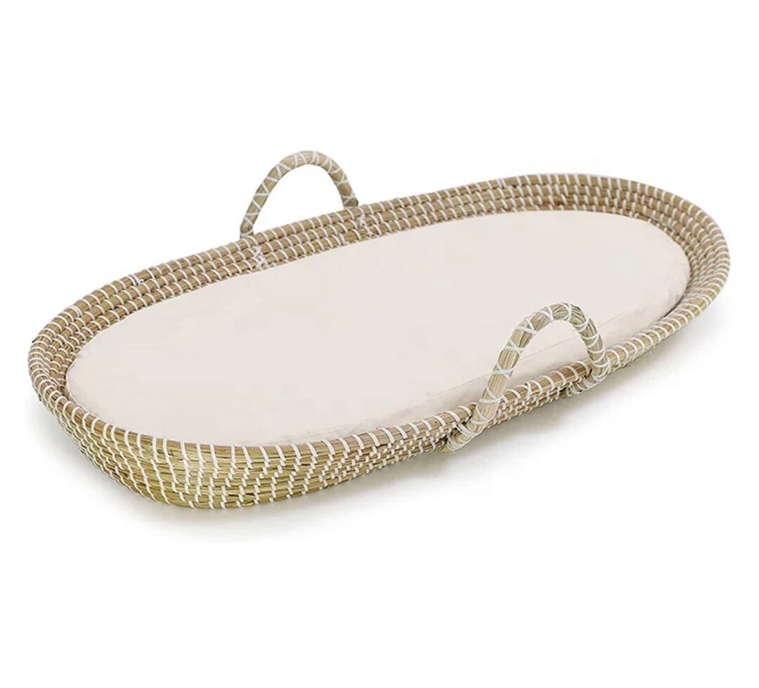 Baby Changing Basket Pad/handmade Organic Seagrass Basket Etsy