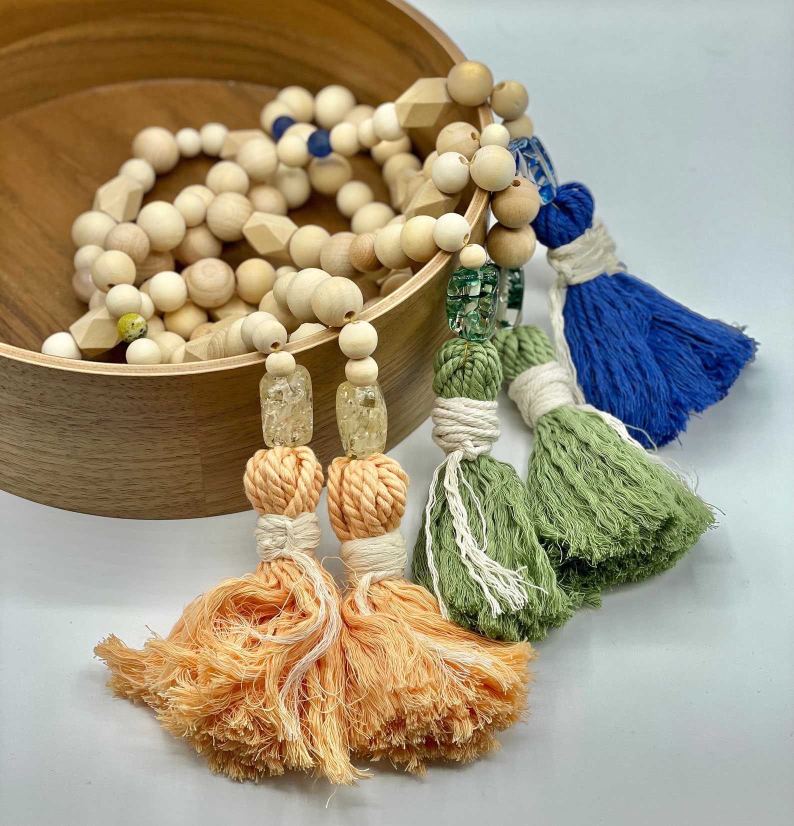 Wood Bead Tassel Decorative Garland Etsy