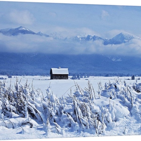 PNW, Northwest, Montana, Ronan, Mission Valley, Lake County, Mission Mountains, Flathead Indian Reservation, Farm, Winter, Snow, Barn 2089