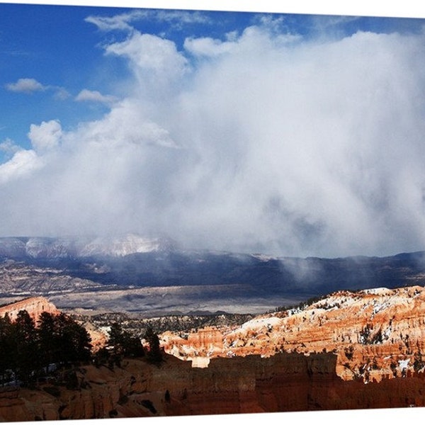 Bryce Canyon, National Park, Southwest, Utah, Tropic, Canyon Rim, Sunset Point, Navajo Trail, Snowstorm, Spring Squall, Sinking Ship 8013