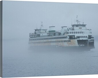 PNW, Northwest, Washington, Friday Harbor, San Juans, Puget Sound, Pacific Ocean, Rusted Hull, Ship, Fog, Ferry Landing, Ferry MV Hyak 4658
