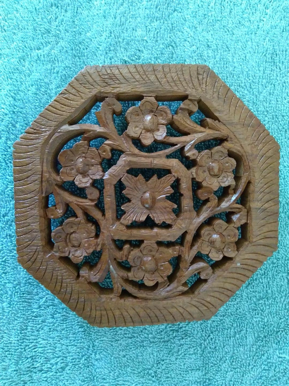Carved Wooden Trivets from India Set of 3 Unique Designs Etsy