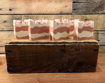 Handmade Candy Cane Crunch Artisan Soap | Christmas Gift | Stocking Stuffer | Handmade Gift