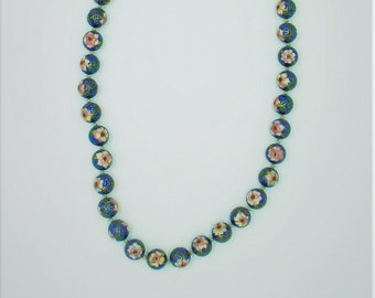 Vintage Cloisonné knotted Necklace NCL03