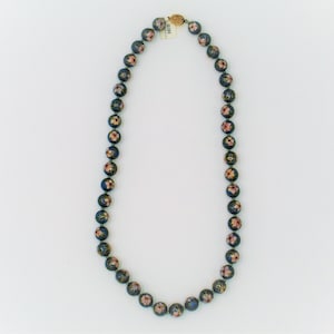 Vintage Cloisonné knotted Necklace NCL01 image 1