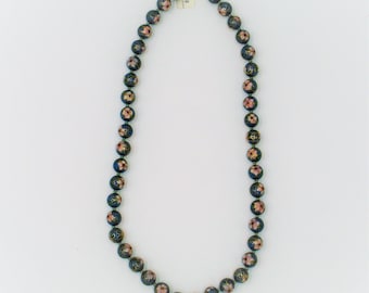 Vintage Cloisonné knotted Necklace NCL01