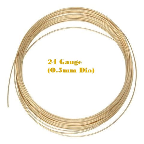 14K Gold-Filled wire , 24G (0.5mm) Round wire, Half- hard wire for wire wrapping or other craft projects