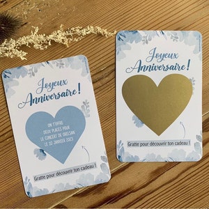 Carte cadeau à gratter personnalisée - joyeux anniversaire - bon cadeau, carte à offrir image 3