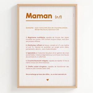 Affiche Maman Humoristique – Fête des Mères – Style carreaux – Cadeau drôle et tendre à imprimer ou version papier