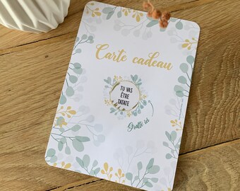 Carte à gratter personnalisable annonce originale - grossesse , mariage. Cadeau anniversaire