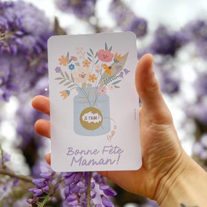 Carte cadeau à gratter fête des mères personnalisée - bonne fête maman - bon cadeau, carte à offrir
