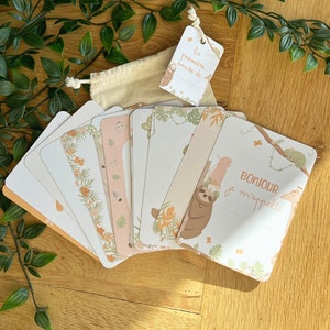 Kit cartes étapes bébé personnalisables et mes premières fois - première année animaux tropiques, mois anniversaire