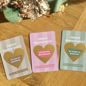Carte cadeau à gratter personnalisée - joyeux anniversaire - bon cadeau, carte à offrir