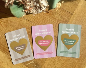 Carte cadeau à gratter personnalisée - joyeux anniversaire - bon cadeau, carte à offrir