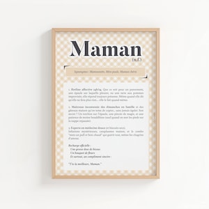 Affiche Maman Humoristique – Fête des Mères – Style Vichy – Cadeau drôle et tendre à imprimer ou version papier